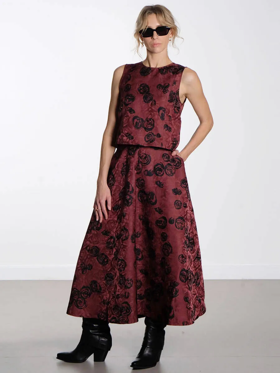 Saye Skirt - Bordeaux Rose