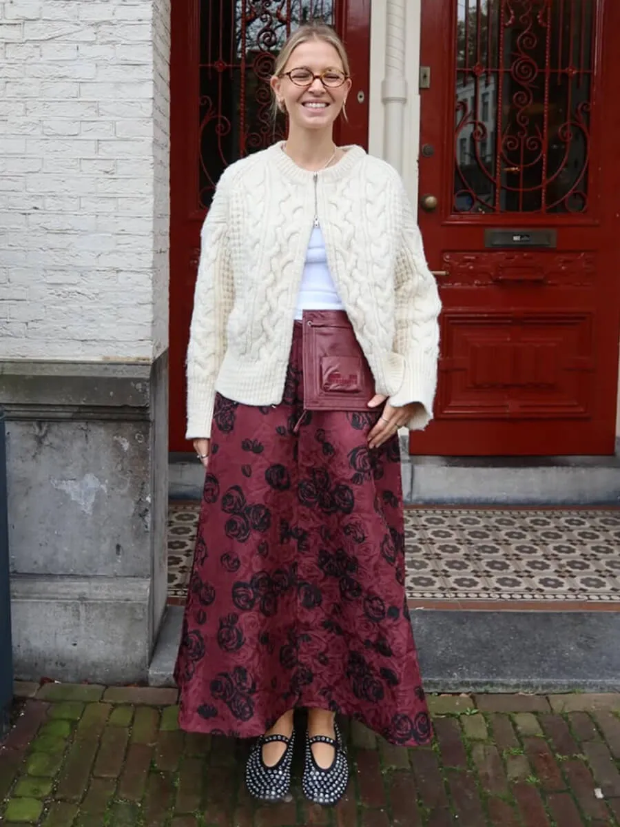 Saye Skirt - Bordeaux Rose