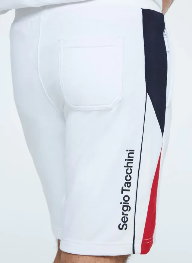 Sergio Tacchini EQUILATERO FLEECE BERMUDA WHITE/TANGO RED MVS2239513-008