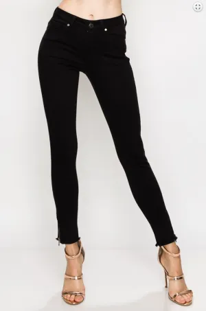 Side Zipper Jean in Black