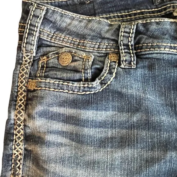 Silver Aiko Jeans Mid Boot Decorative Stitching Super Stretch W29/L31