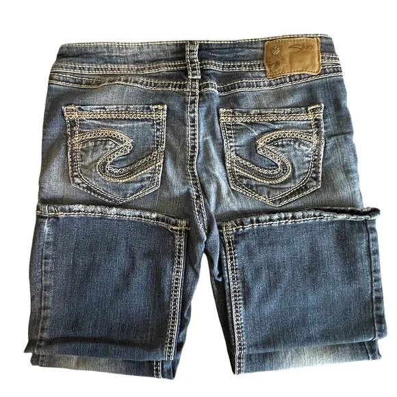 Silver Aiko Jeans Mid Boot Decorative Stitching Super Stretch W29/L31