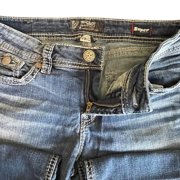 Silver Aiko Jeans Mid Boot Decorative Stitching Super Stretch W29/L31