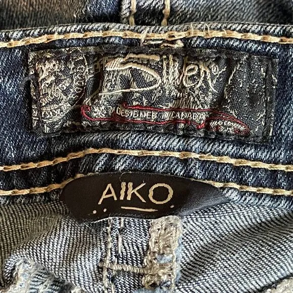 Silver Aiko Jeans Mid Boot Decorative Stitching Super Stretch W29/L31