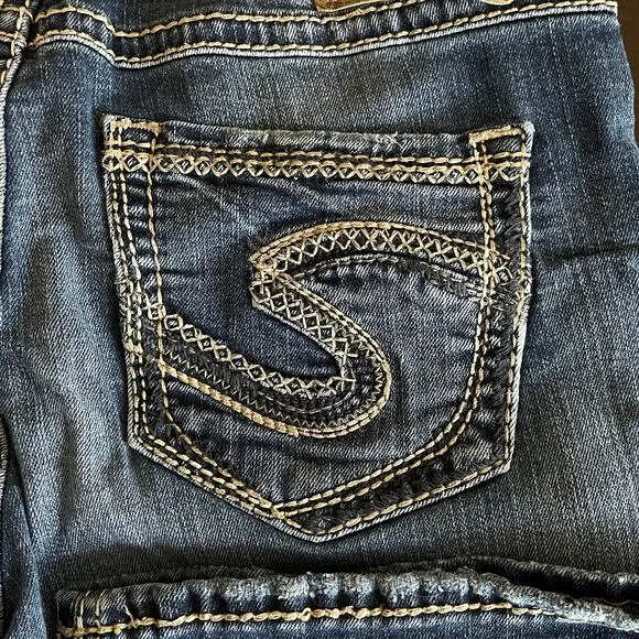 Silver Aiko Jeans Mid Boot Decorative Stitching Super Stretch W29/L31