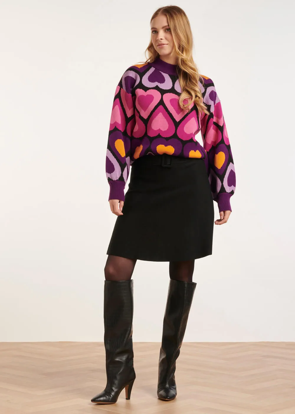 Smashed Lemon Funky Town 60's A-Line Skirt Black