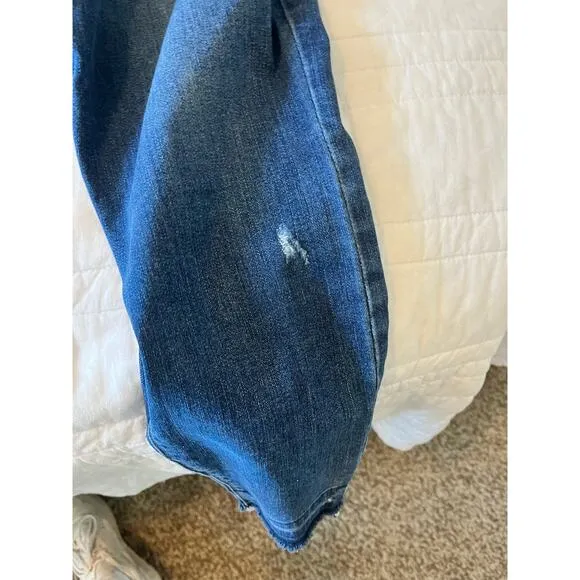 Spanx Distressed Jeggings Size L, Women's Denim Tummy Control Shapewear Jeans