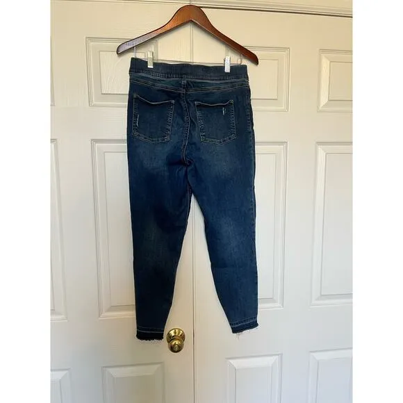 Spanx Distressed Jeggings Size L, Women's Denim Tummy Control Shapewear Jeans