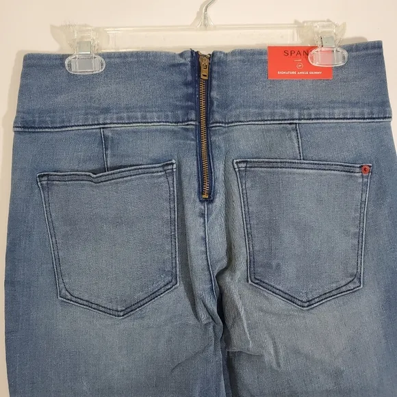 Spanx Jeans Signature Ankle Skinny Back Zip Denim Slimming Sexy NWT Size 29