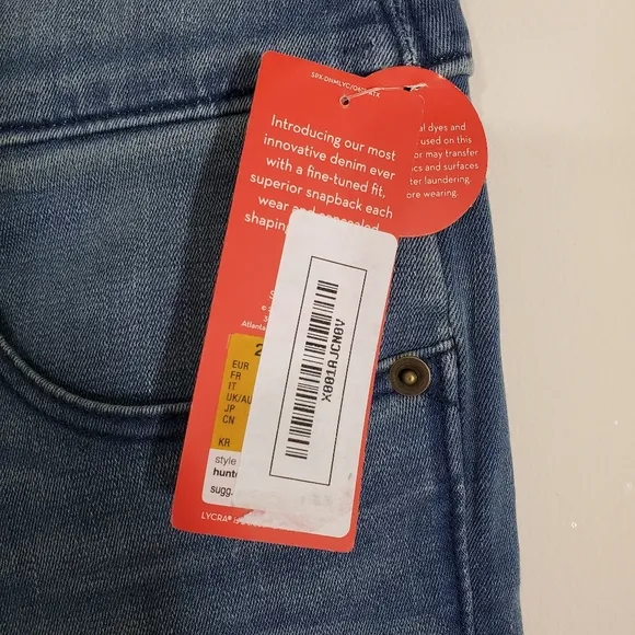 Spanx Jeans Signature Ankle Skinny Back Zip Denim Slimming Sexy NWT Size 29