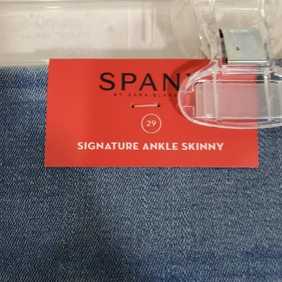 Spanx Jeans Signature Ankle Skinny Back Zip Denim Slimming Sexy NWT Size 29