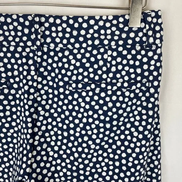 Spanx Sunshine Shorts 10&quot; Inseam Bermuda Blue White Polka Dots 50214R Size S