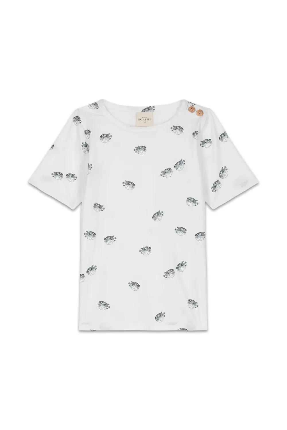 T-Shirt de Bain Anti-UV à Manches Courtes Rio Poisson Boule Blanc