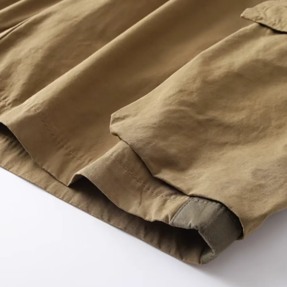 Technical Solid Color Cargo Shorts