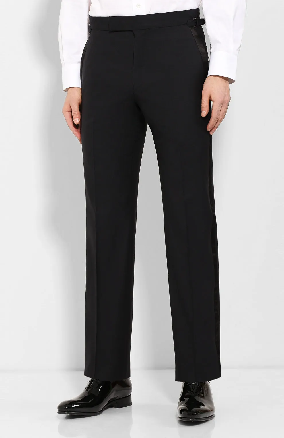TOM FORD - PREMIUM Black Tuxedo Dinner Wool Dress Pants - 30W (46EU)