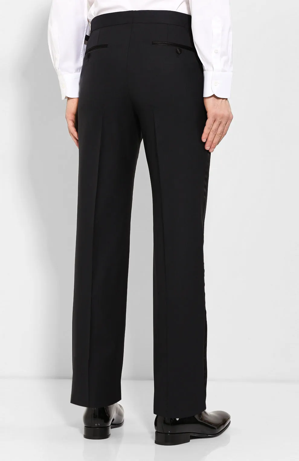 TOM FORD - PREMIUM Black Tuxedo Dinner Wool Dress Pants - 30W (46EU)