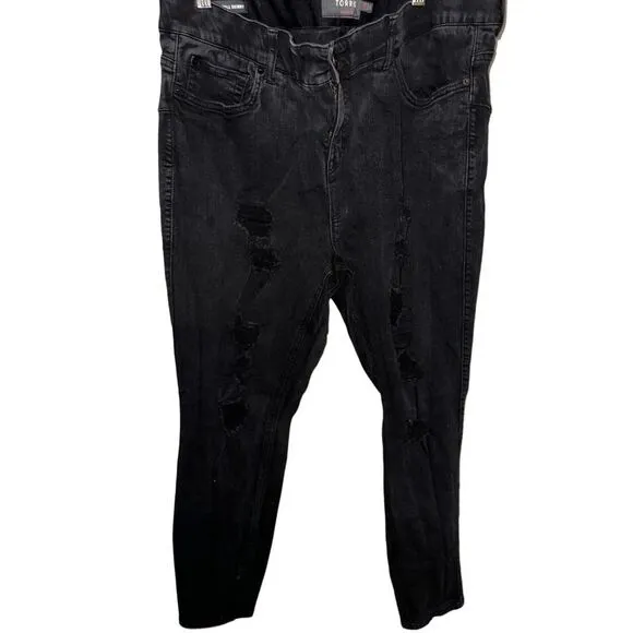 TORRID bombshell skinny jeans DISTRESSED BLACK JEANS - SIZE 20R