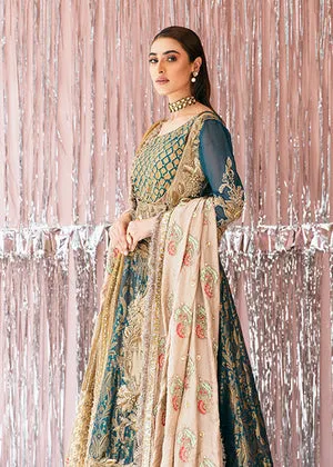 Traditional Angrakha Frock Green Pakistani Bridal Dress