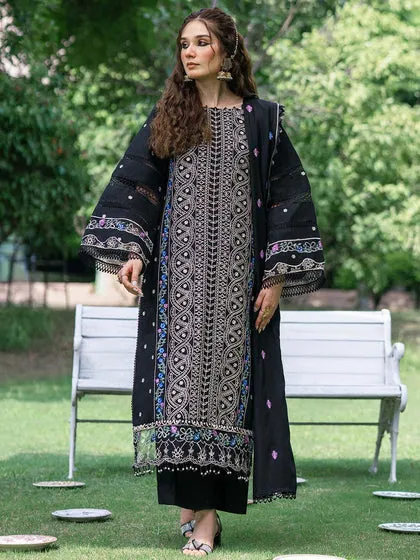 Traditional Black Pakistani Salwar Kameez Style Dupatta Salwar Suit