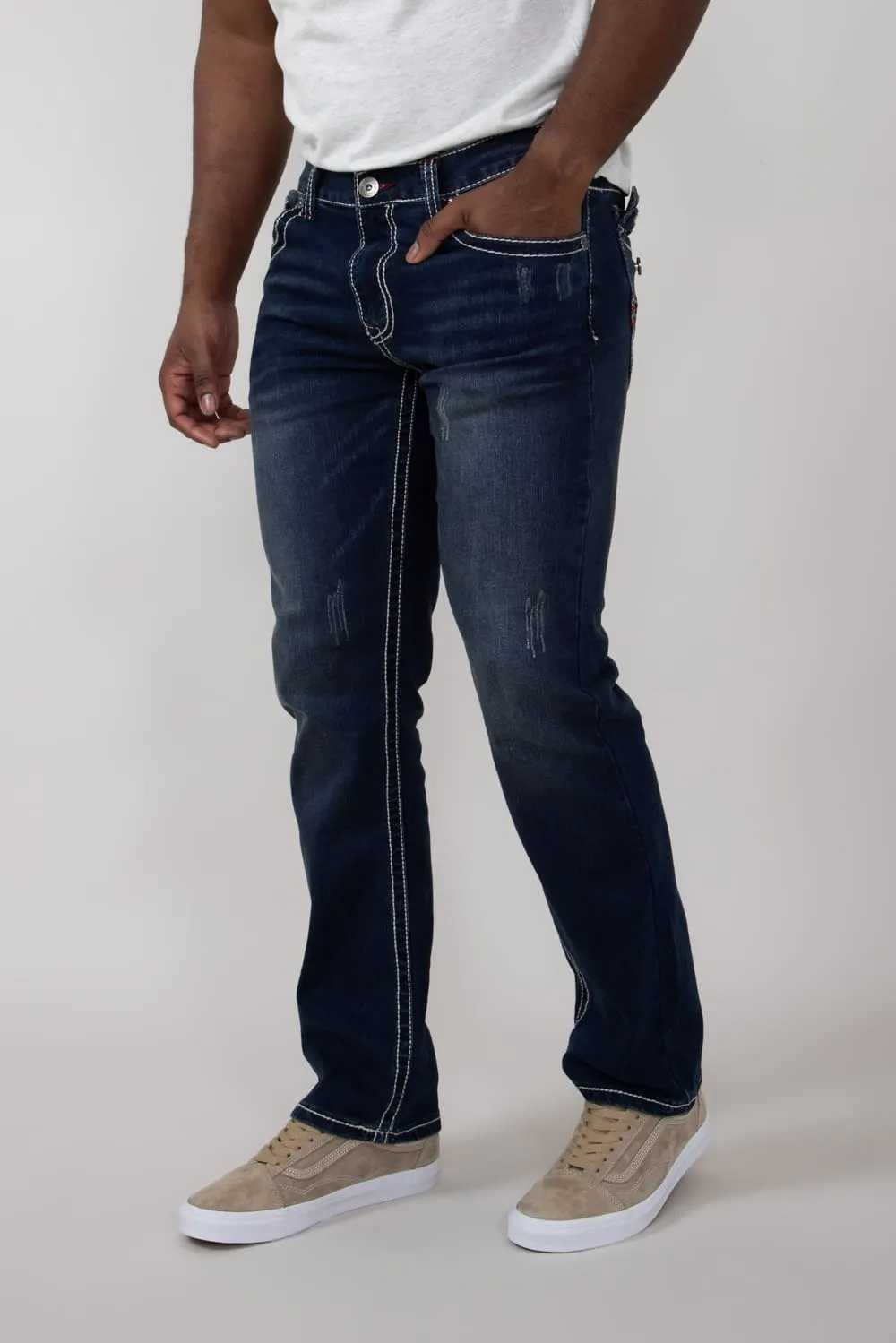 True Luck Hudson Bootcut Stretch Jeans for Men | TL24041521