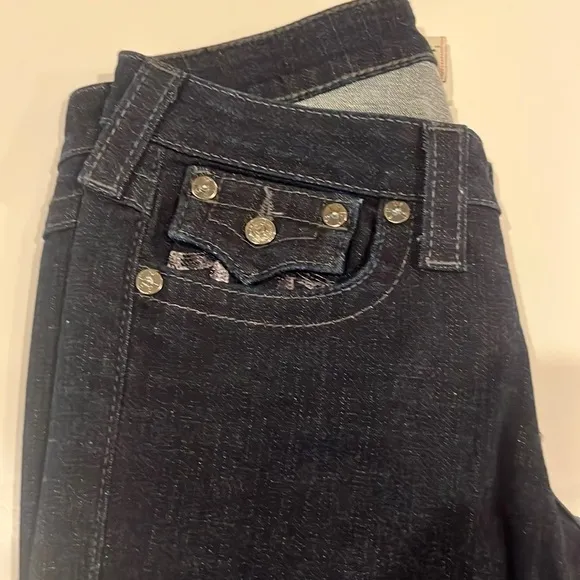 True Religion Billy Seat Boot Cut Mid Rise Jeans Size 28