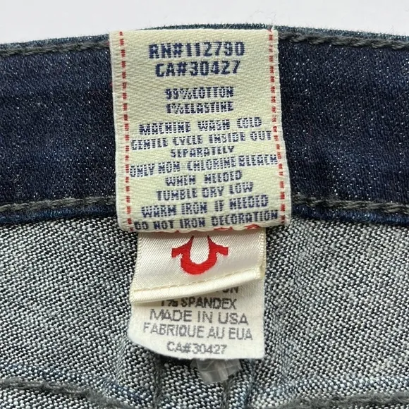 True Religion Billy Seat Boot Cut Mid Rise Jeans Size 28
