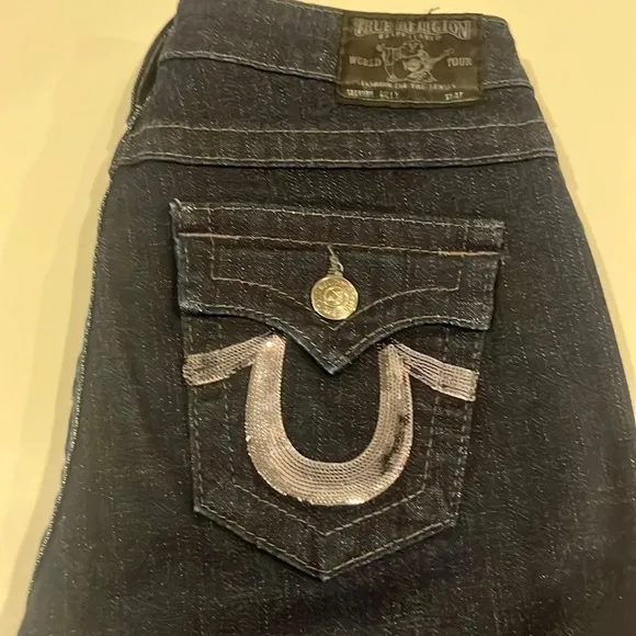 True Religion Billy Seat Boot Cut Mid Rise Jeans Size 28