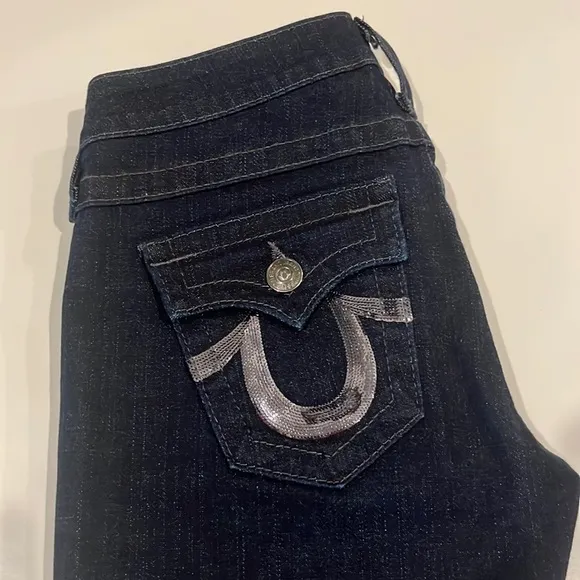True Religion Billy Seat Boot Cut Mid Rise Jeans Size 28