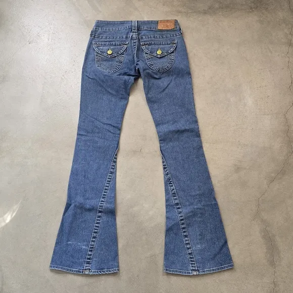 TRUE RELIGION JOEY Mid-rise Bootcut Flare Denim Blue Jeans Size 26