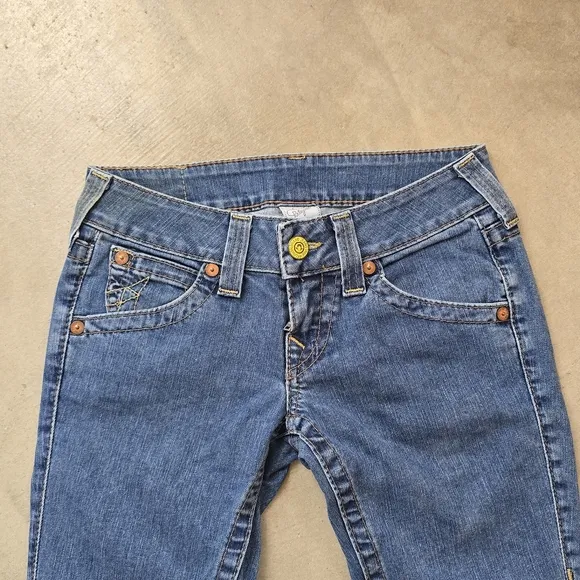 TRUE RELIGION JOEY Mid-rise Bootcut Flare Denim Blue Jeans Size 26