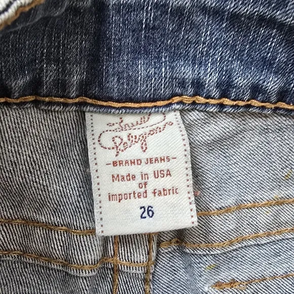 TRUE RELIGION JOEY Mid-rise Bootcut Flare Denim Blue Jeans Size 26