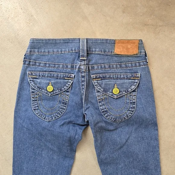 TRUE RELIGION JOEY Mid-rise Bootcut Flare Denim Blue Jeans Size 26