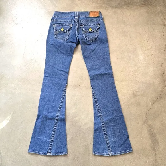 TRUE RELIGION JOEY Mid-rise Bootcut Flare Denim Blue Jeans Size 26