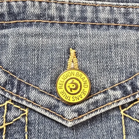 TRUE RELIGION JOEY Mid-rise Bootcut Flare Denim Blue Jeans Size 26