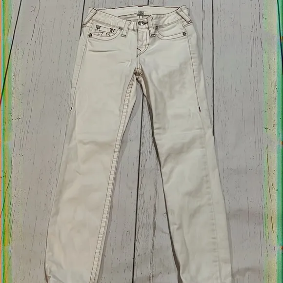 True religion white skinny jeans
