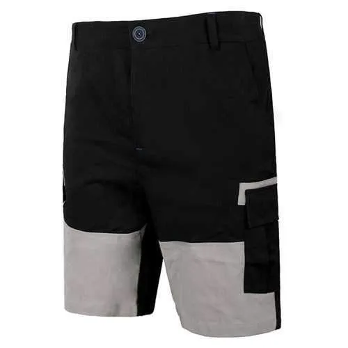 Two Tone Panel Flap Pocket Bermuda Shorts - Gray L