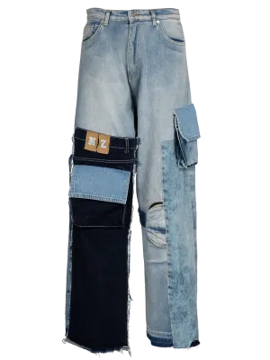 Upcycled Denim Cargo Jeans