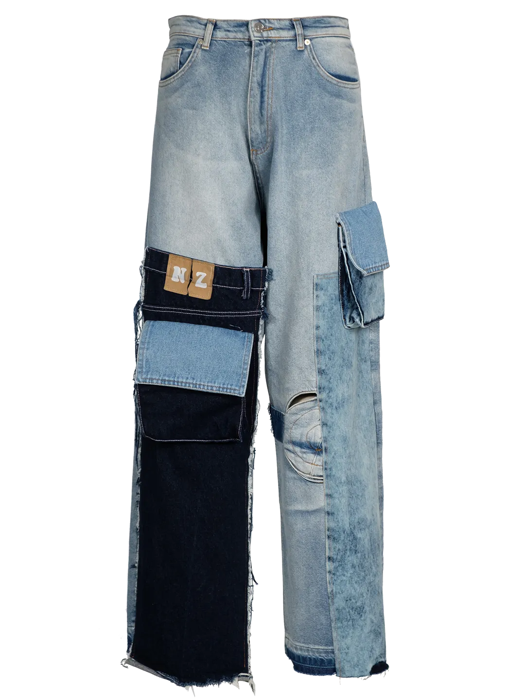 Upcycled Denim Cargo Jeans