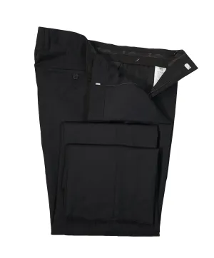 VERSACE COLLECTION - Flat Front Solid Black Dress Pants - 35W