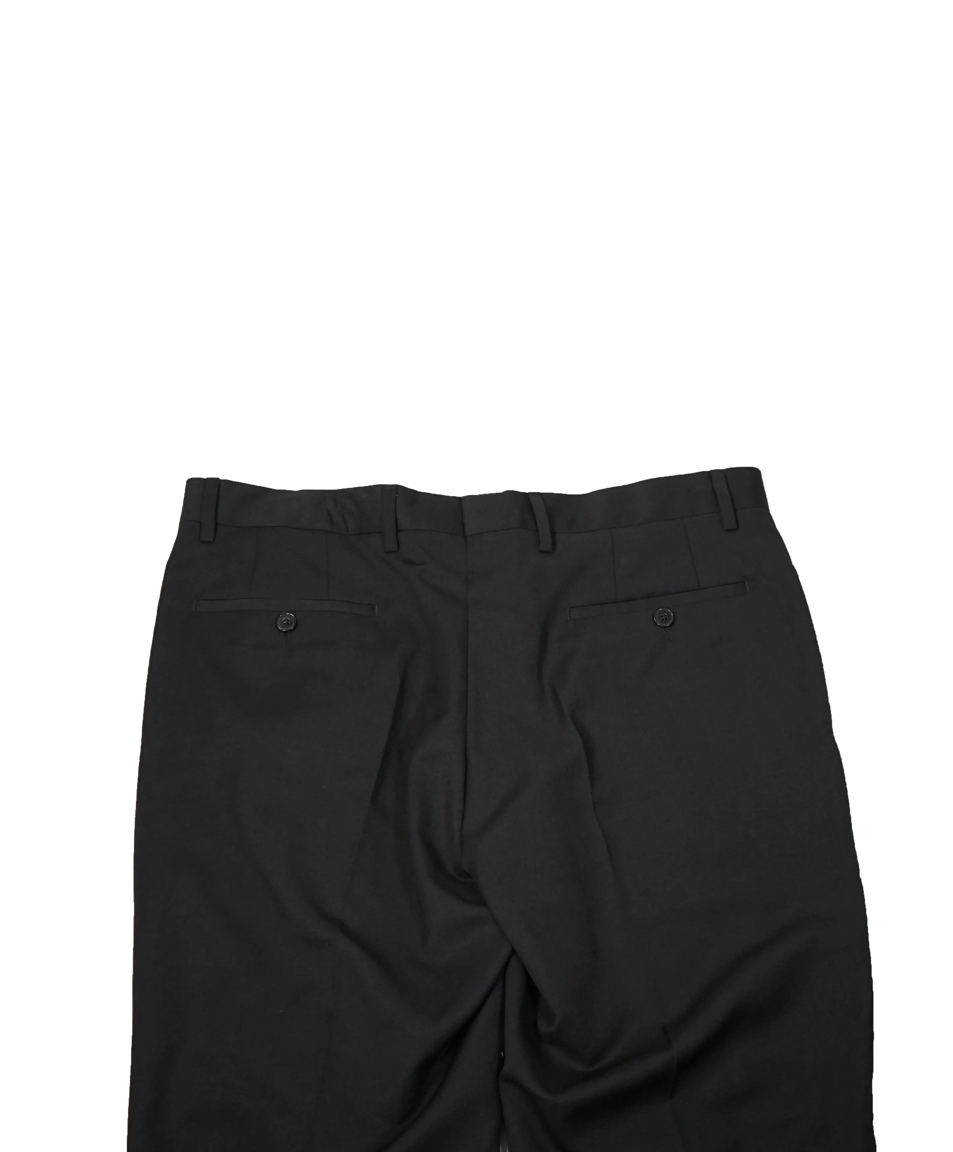 VERSACE COLLECTION - Flat Front Solid Black Dress Pants - 35W
