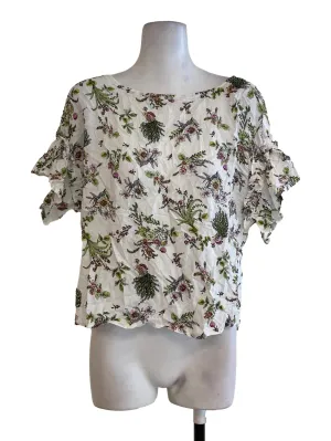 White Floral Blouse
