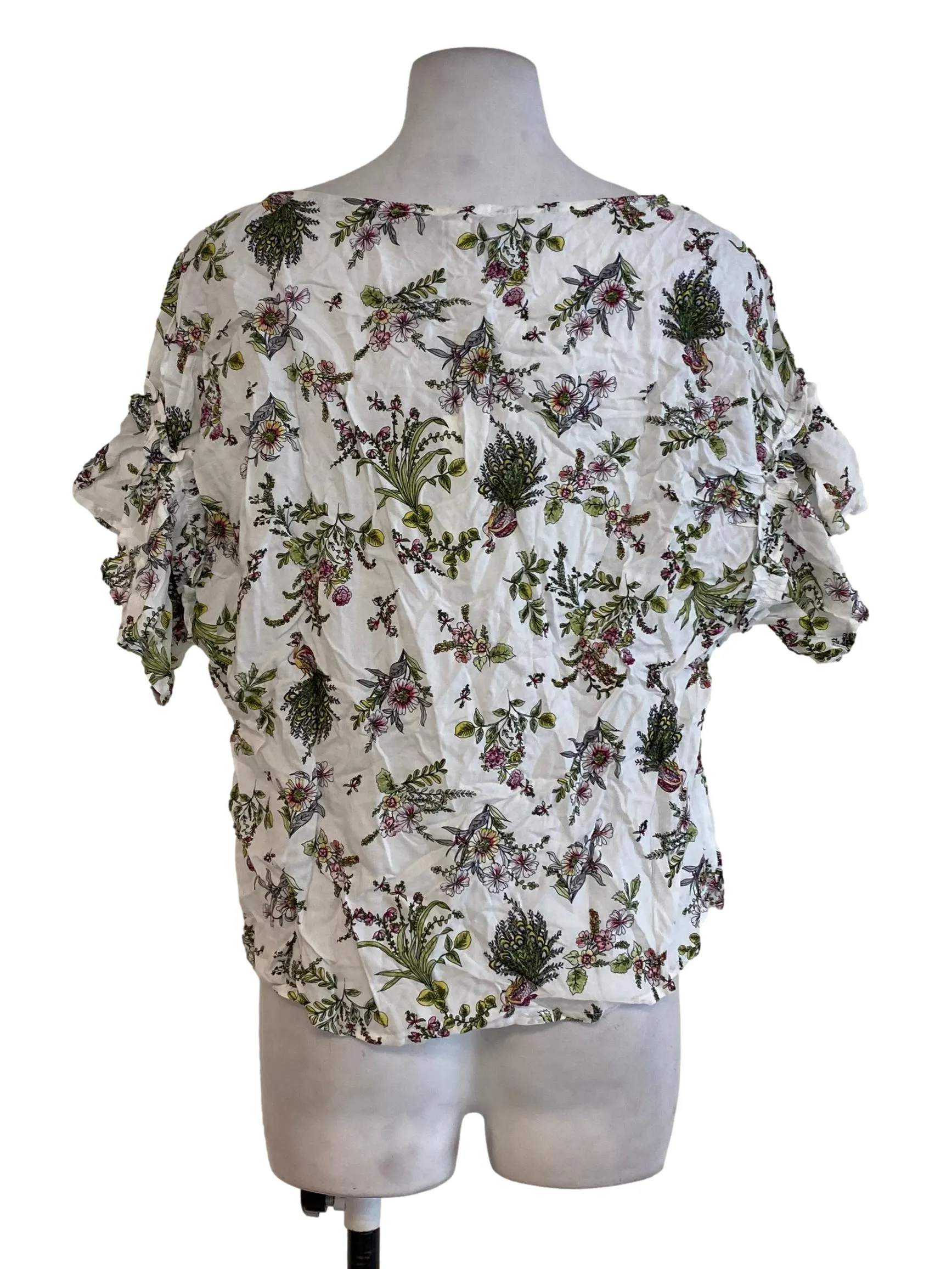 White Floral Blouse