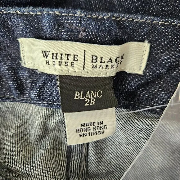 White House Black Market Womens Blanc 2R Universal Fit Bootcut Blue Jeans Classy