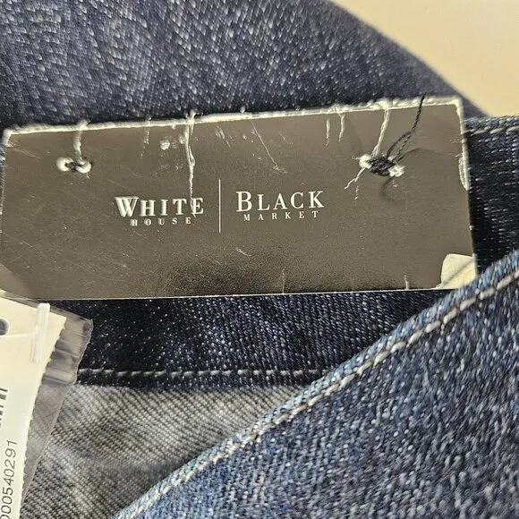 White House Black Market Womens Blanc 2R Universal Fit Bootcut Blue Jeans Classy