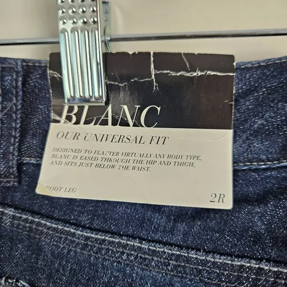 White House Black Market Womens Blanc 2R Universal Fit Bootcut Blue Jeans Classy