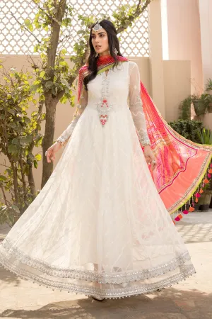 White Pishwas Pakistani Designer Attire for Eid #PN496