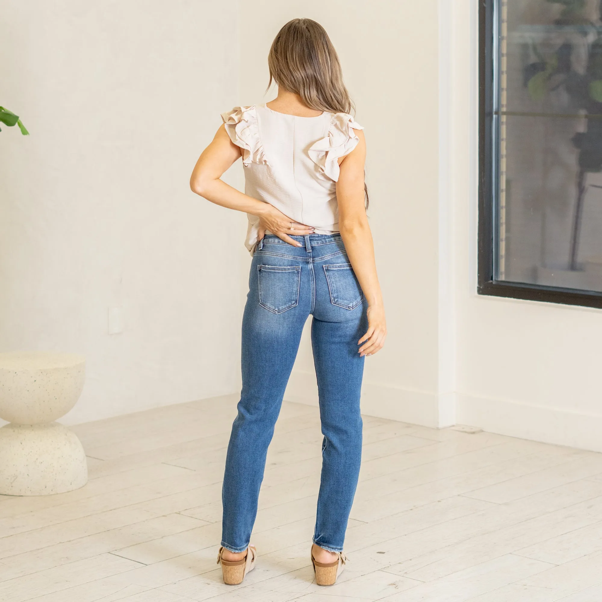 Wishing For You Mid Rise Ankle Tapered Fit