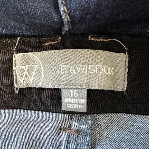 Wit and Wisdom Womens Brittany High Rise Itty Bitty Bootcut Jeans size 16