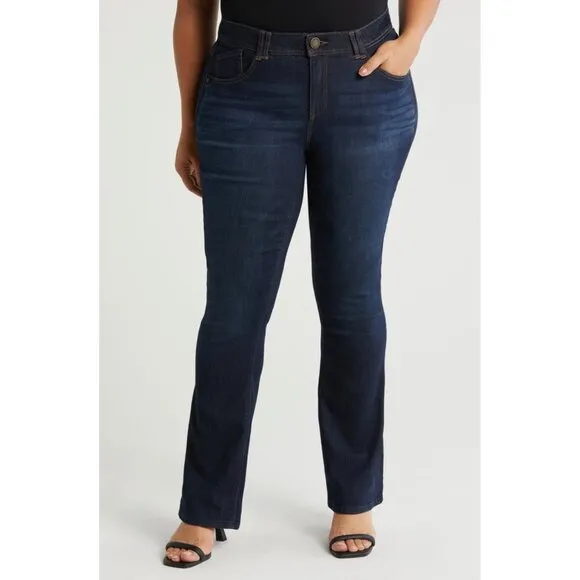 Wit and Wisdom Womens Brittany High Rise Itty Bitty Bootcut Jeans size 16