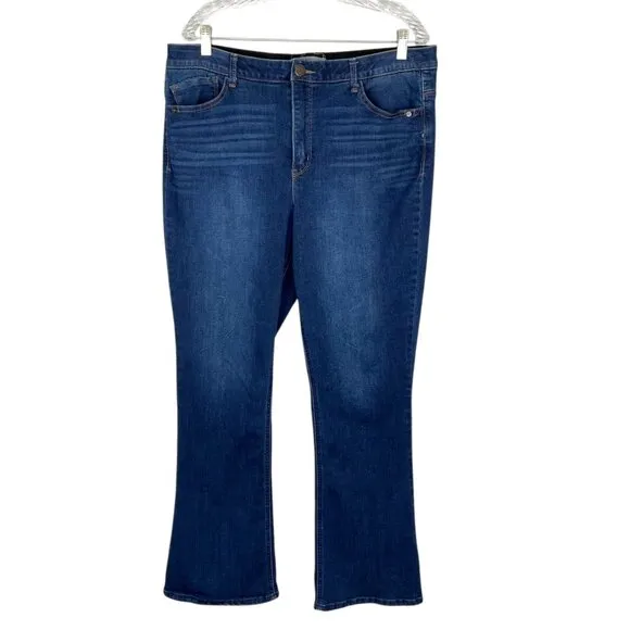 Wit and Wisdom Womens Brittany High Rise Itty Bitty Bootcut Jeans size 16